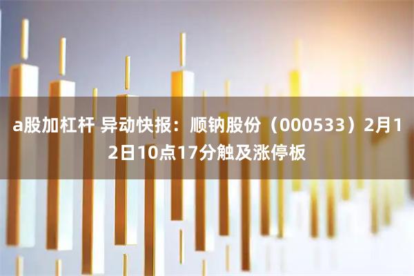 a股加杠杆 异动快报：顺钠股份（000533）2月12日10点17分触及涨停板