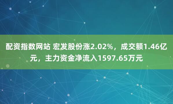 配资指数网站 宏发股份涨2.02%，成交额1.46亿元，主力资金净流入1597.65万元
