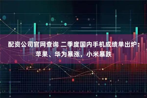 配资公司官网查询 二季度国内手机成绩单出炉：苹果、华为暴涨，小米暴跌